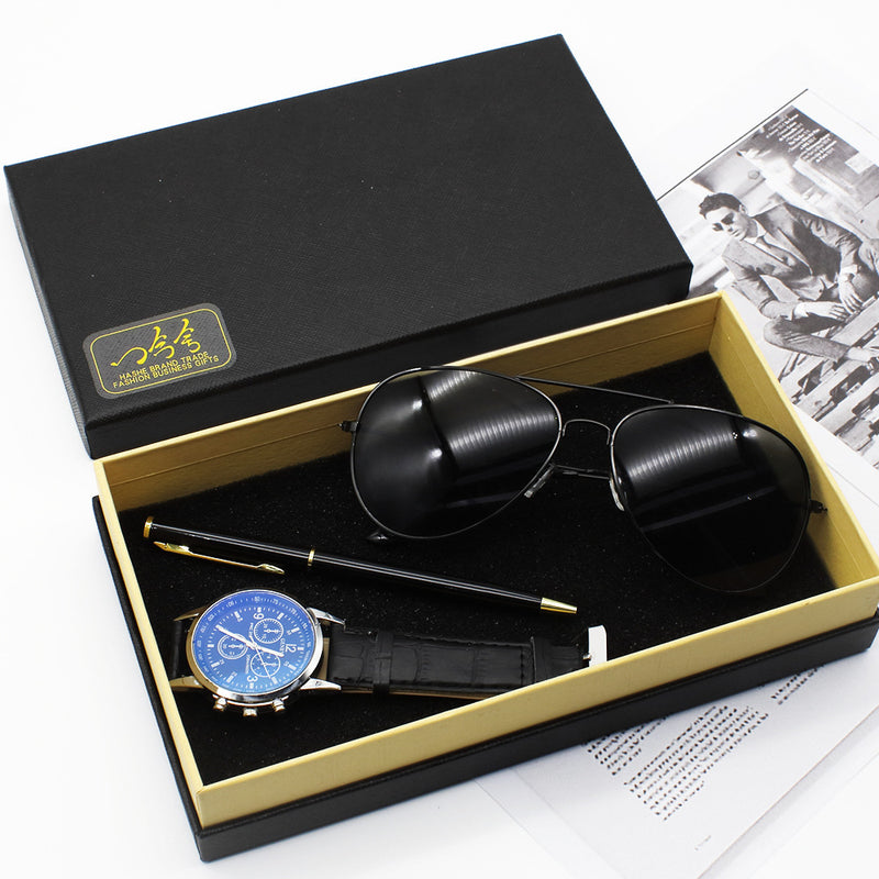 Men's Watch Business Pen Glasses Suit Gift Box