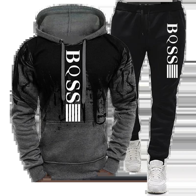 Sports Boss Hoodie Pants Suit