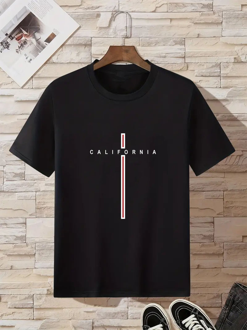 California Cross Printing Short Sleeve T-shirt