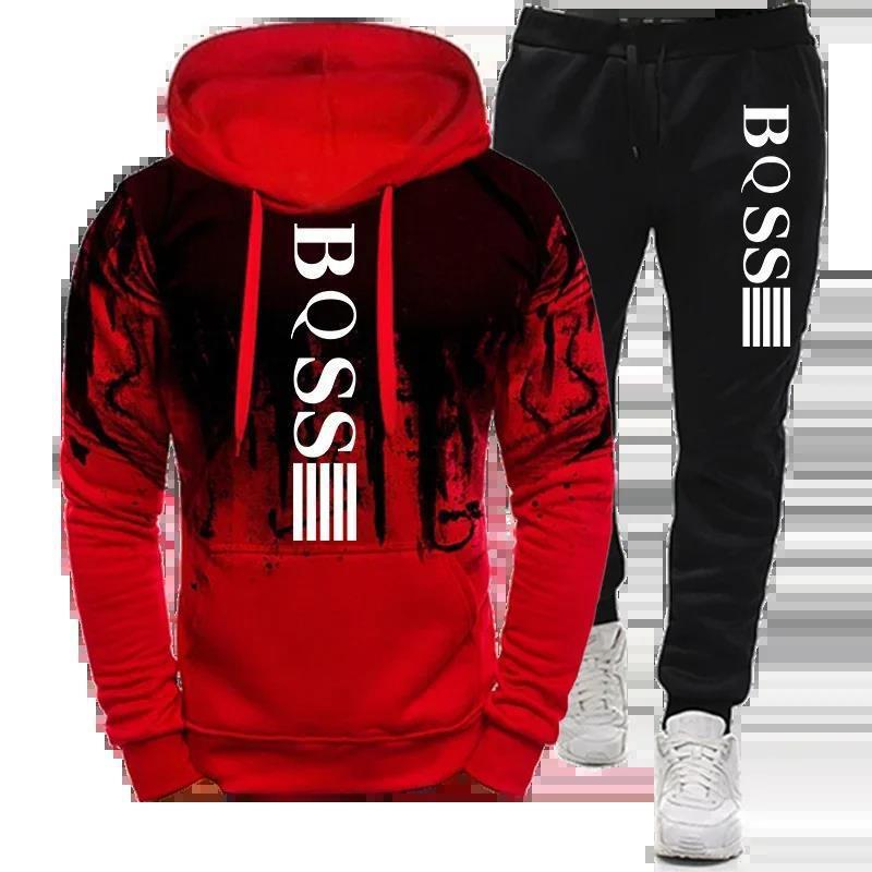 Sports Boss Hoodie Pants Suit