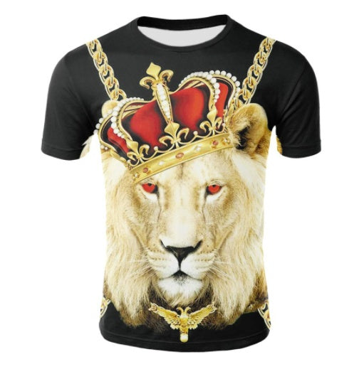 Lion Print T-Shirt Short Sleeve