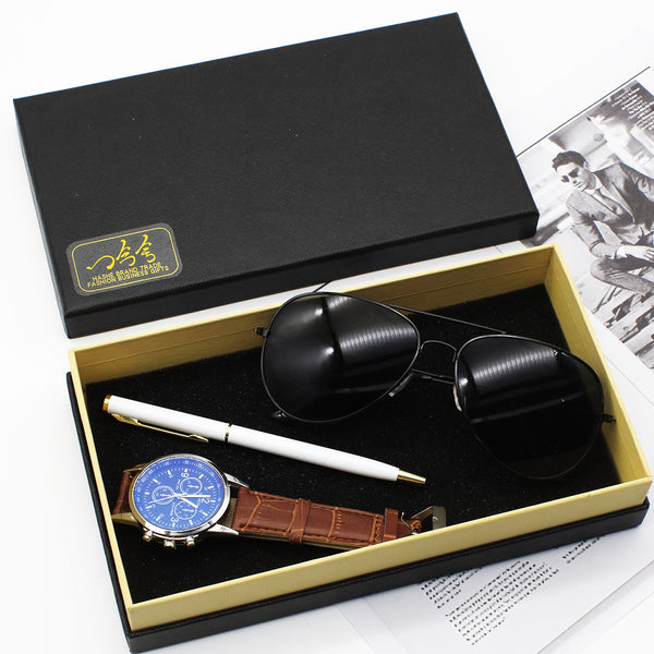 Men's Watch Business Pen Glasses Suit Gift Box