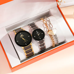 New Fashion Couple Matching Heart Bracelet And Watch