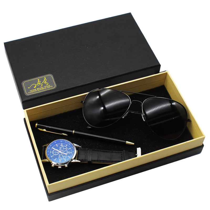 Men's Watch Business Pen Glasses Suit Gift Box