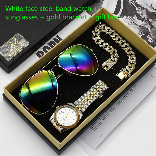 Men's Braclete Wristwatch Glassess Foreign Gift Box