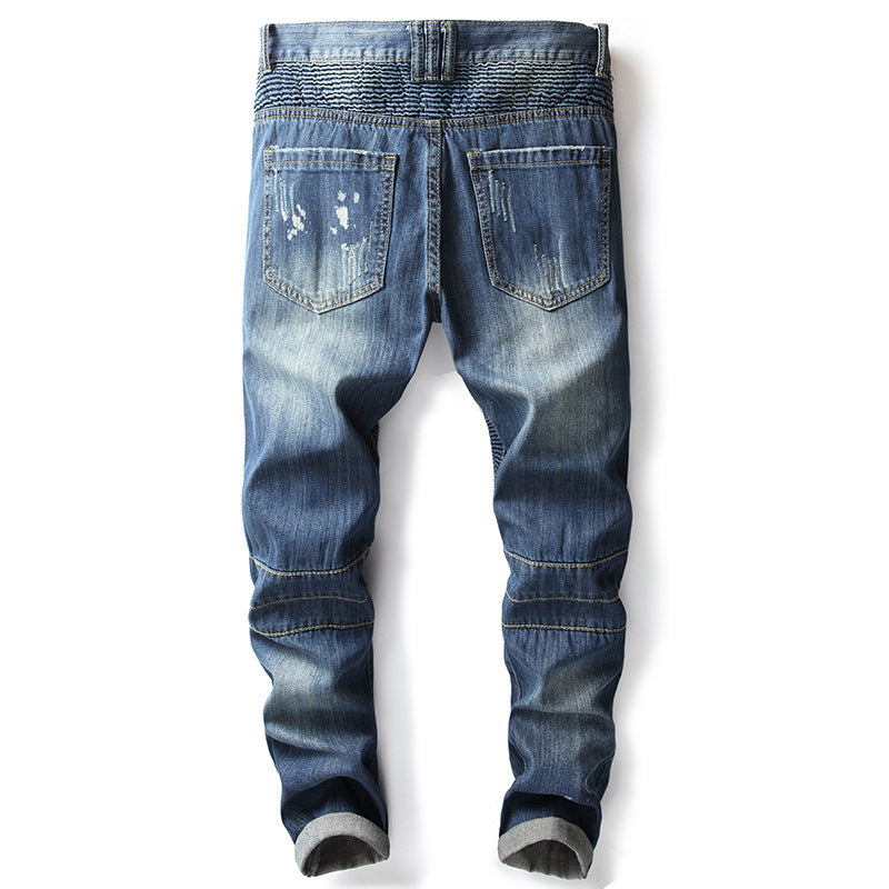 Small Straight-leg Motorcycle Jeans