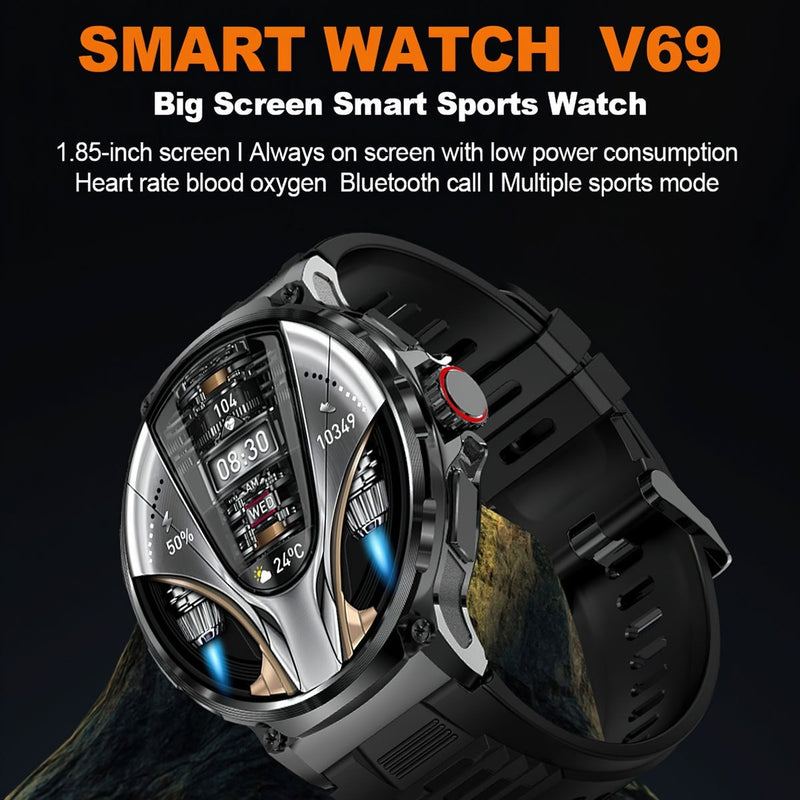 HD Large Screen Bluetooth Calling Heart Rate Blood Oxygen Monitoring Smart Watch