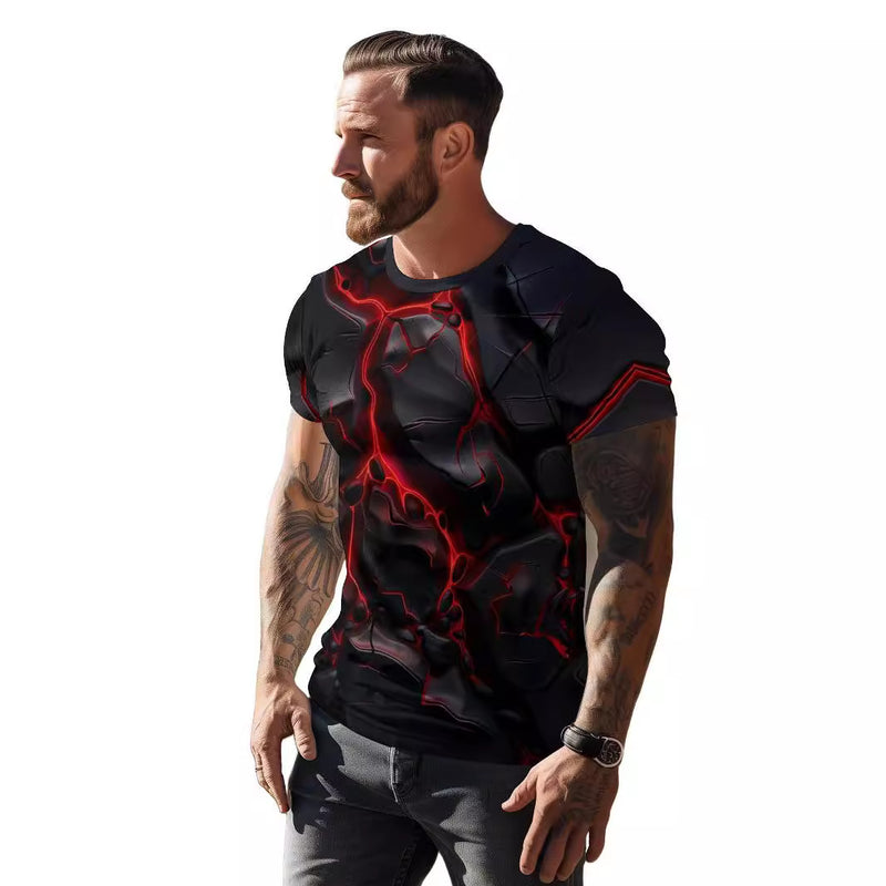 3D Lava Crack Print T-shirt