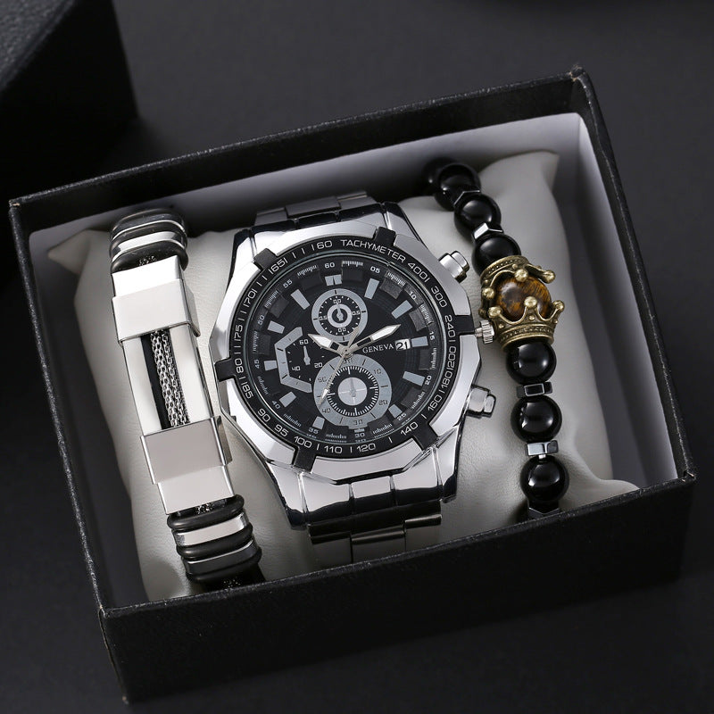 Stylish Gift Box For Men With Bracelets And Quartz Watch