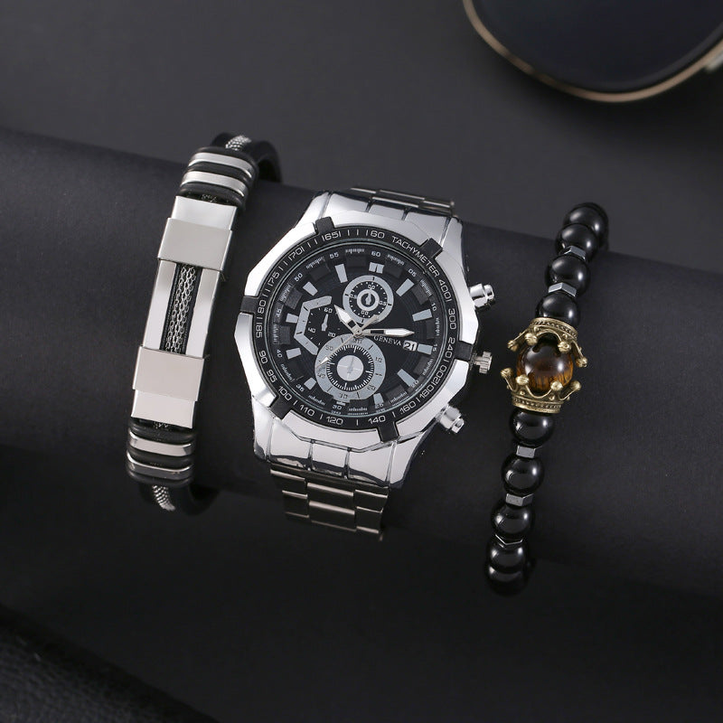 Stylish Gift Box For Men With Bracelets And Quartz Watch