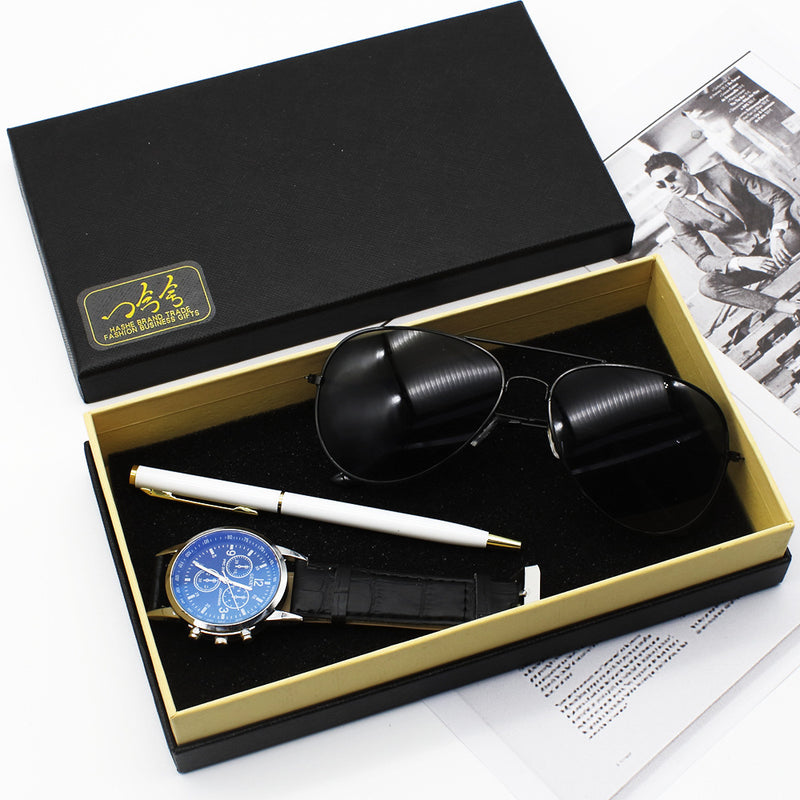 Men's Watch Business Pen Glasses Suit Gift Box