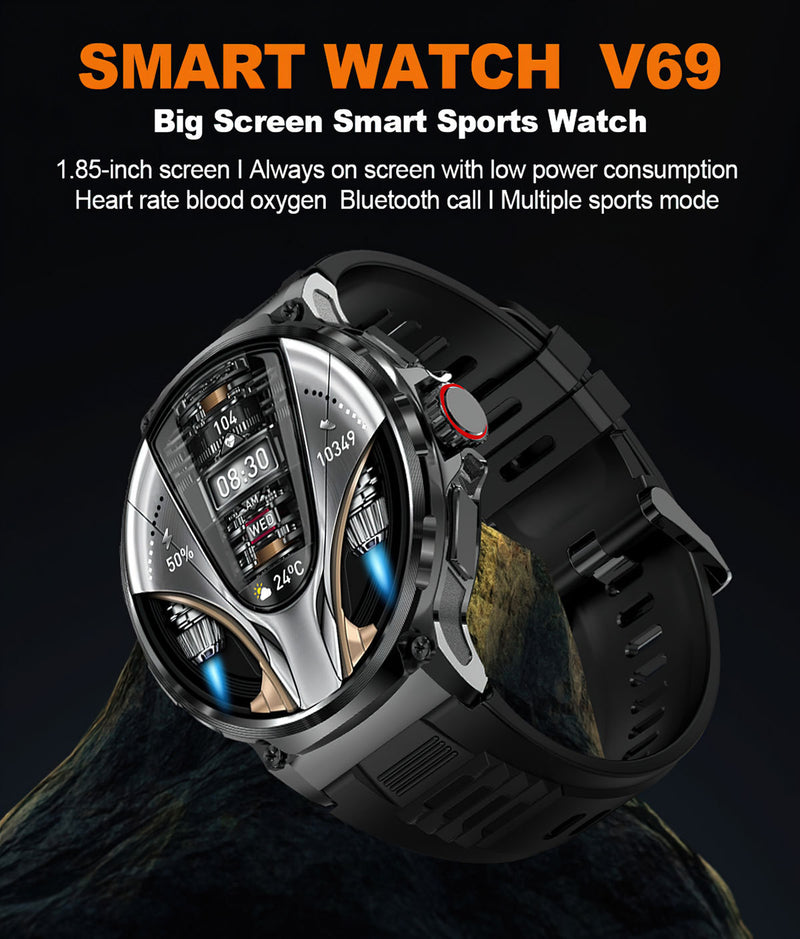 HD Large Screen Bluetooth Calling Heart Rate Blood Oxygen Monitoring Smart Watch