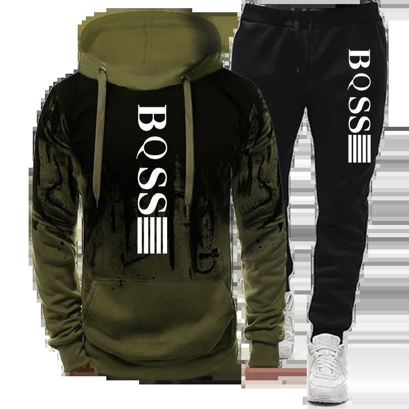 Sports Boss Hoodie Pants Suit