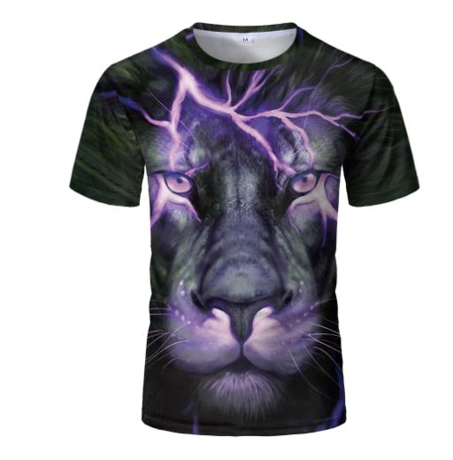 Lion Print T-Shirt Short Sleeve