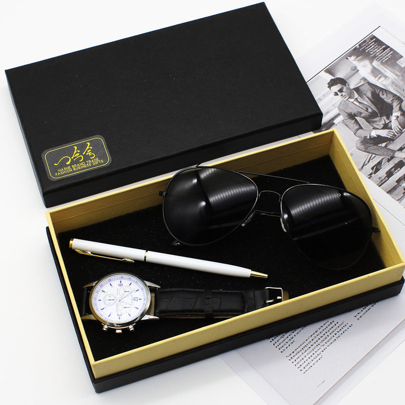 Men's Watch Business Pen Glasses Suit Gift Box