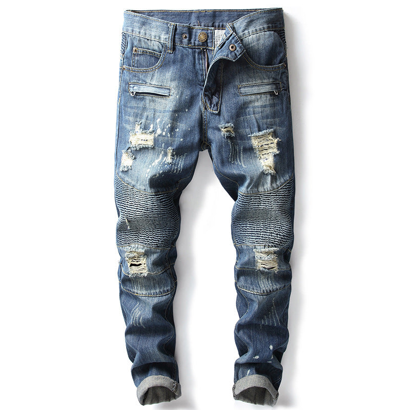 Small Straight-leg Motorcycle Jeans