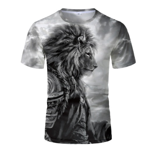 Lion Print T-Shirt Short Sleeve