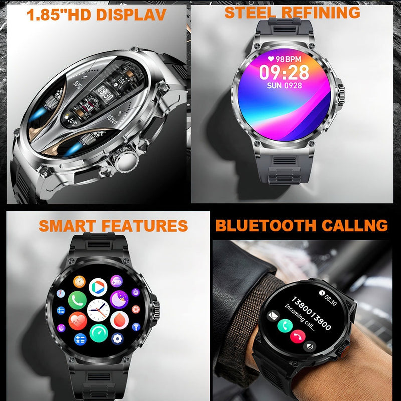 HD Large Screen Bluetooth Calling Heart Rate Blood Oxygen Monitoring Smart Watch