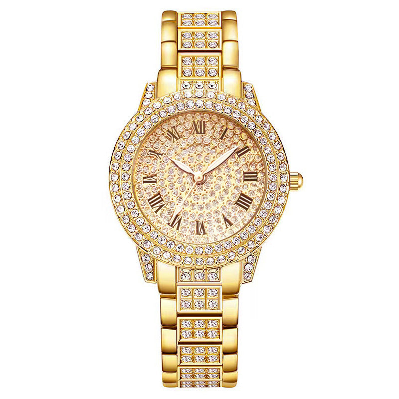 Diamond Women's Roman Quartz Watch Five-piece Gift Set