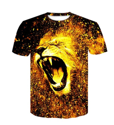 Lion Print T-Shirt Short Sleeve