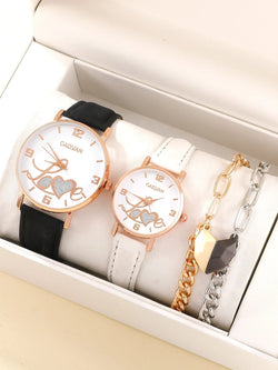 New Fashion Couple Matching Heart Bracelet And Watch