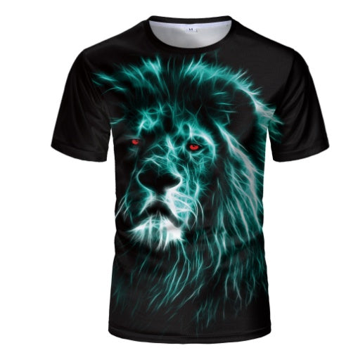 Lion Print T-Shirt Short Sleeve