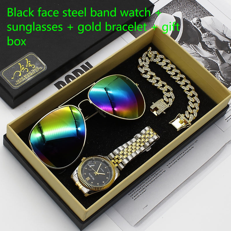 Men's Braclete Wristwatch Glassess Foreign Gift Box